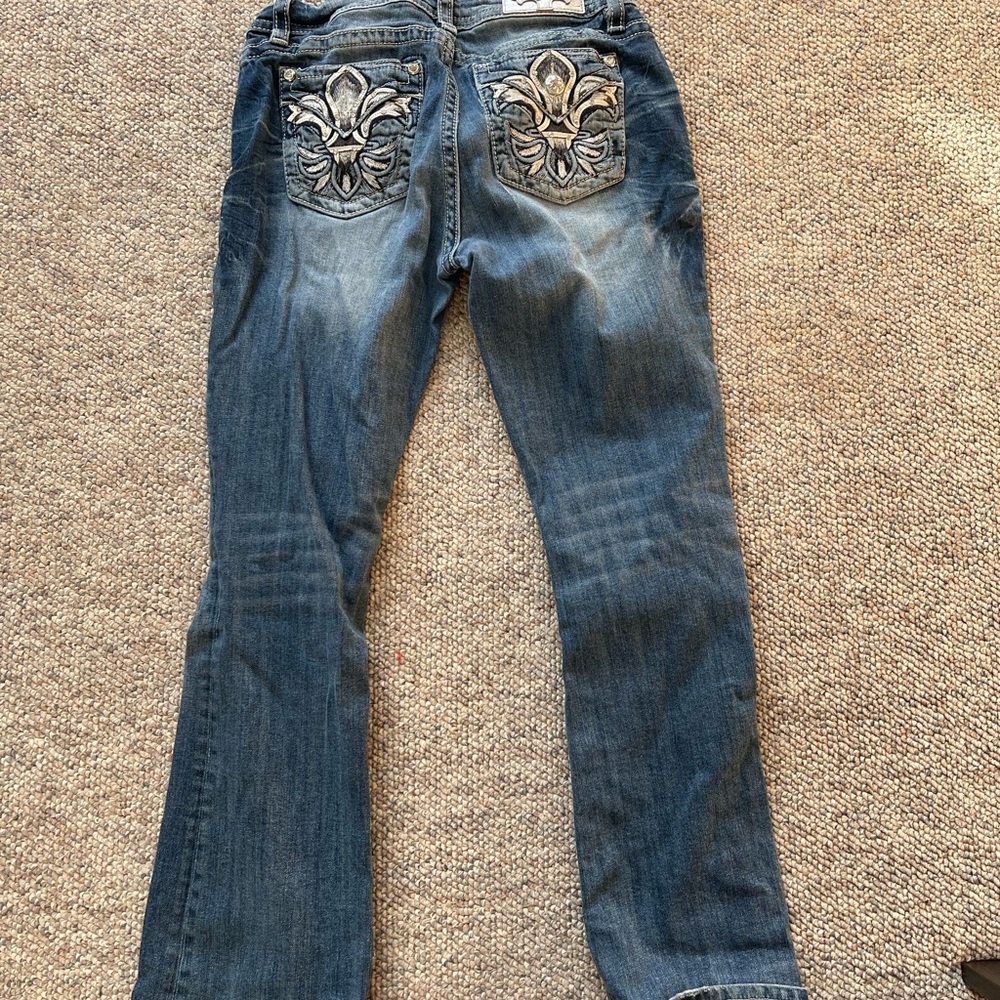 Miss Me Boot Cut Jeans with Embroidered Pockets